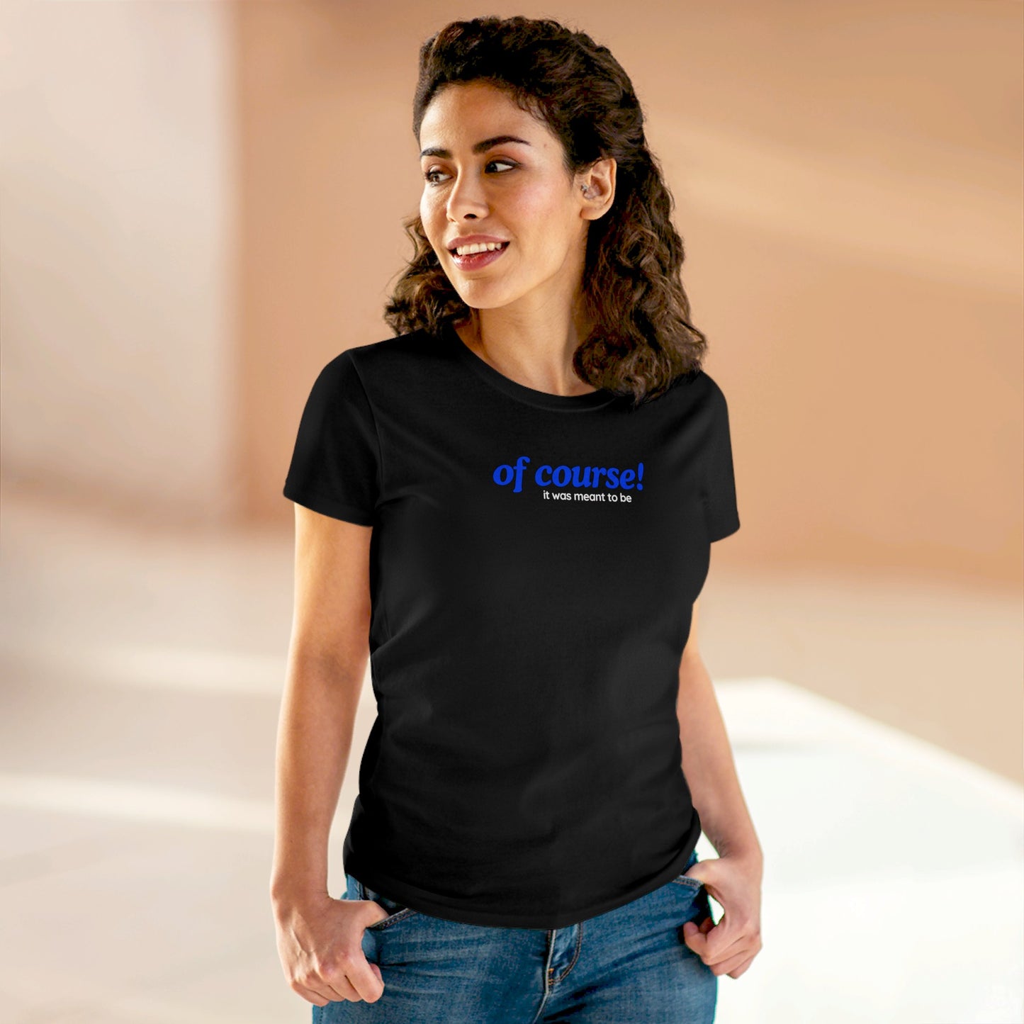 Women wearing Passionate Warrior Round Cut Women's Tee Black