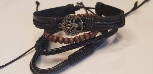 ite Tree of Life Leather Bracelet