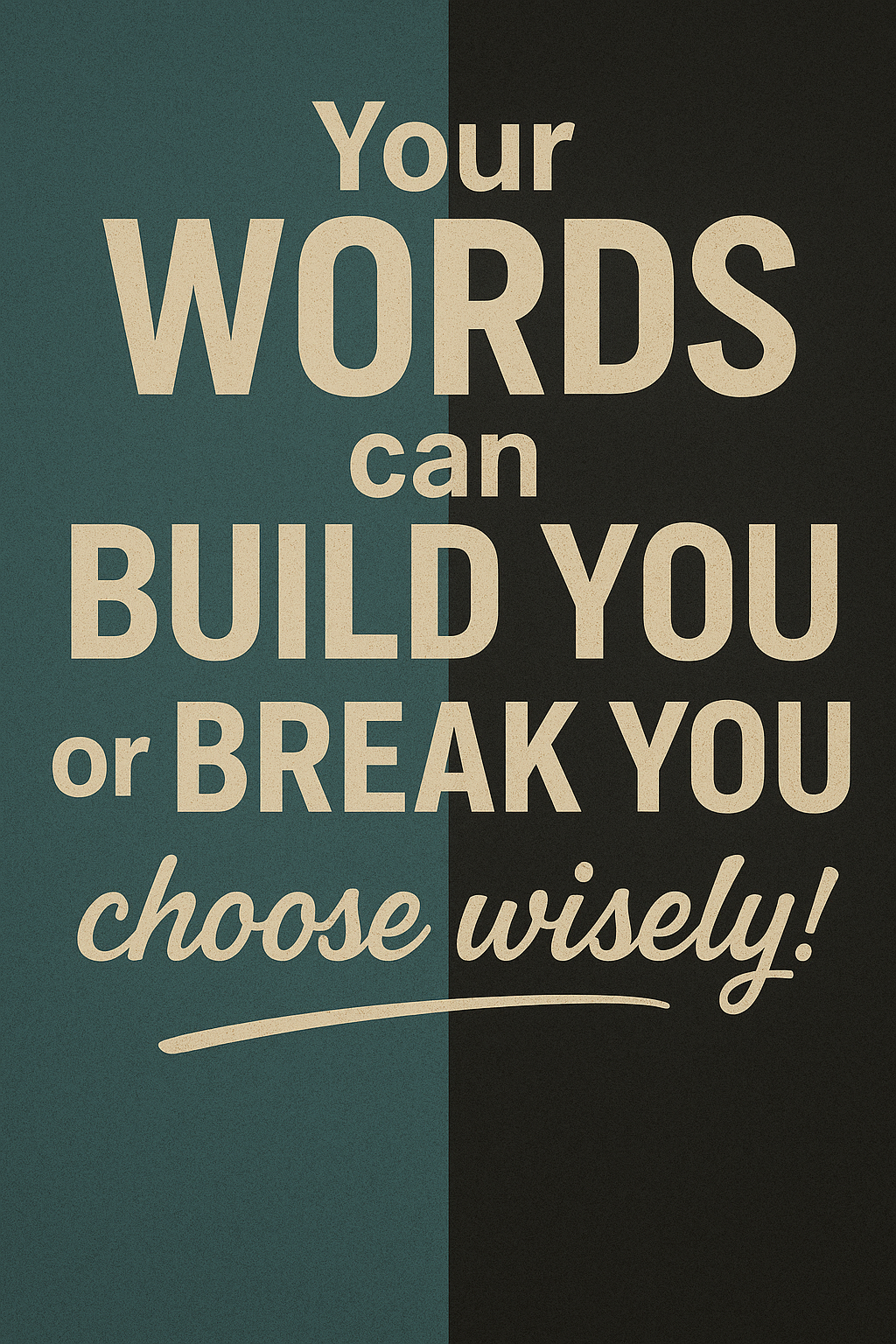 Your Words Can Build You or Break You. Choose Wisely.