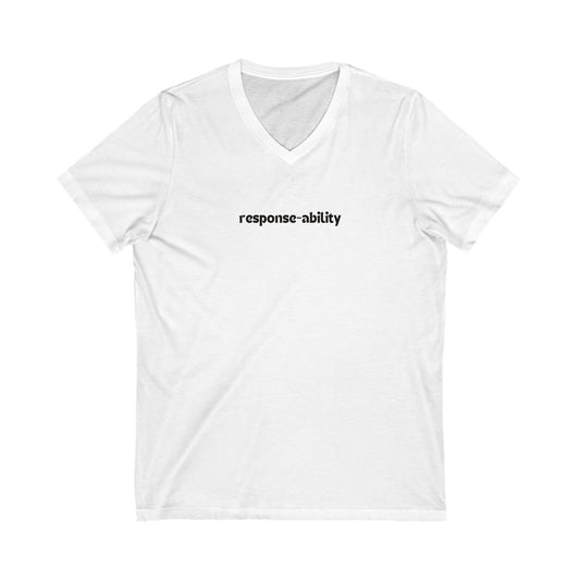 Response-Ability Women's V-Neck Tee Printify