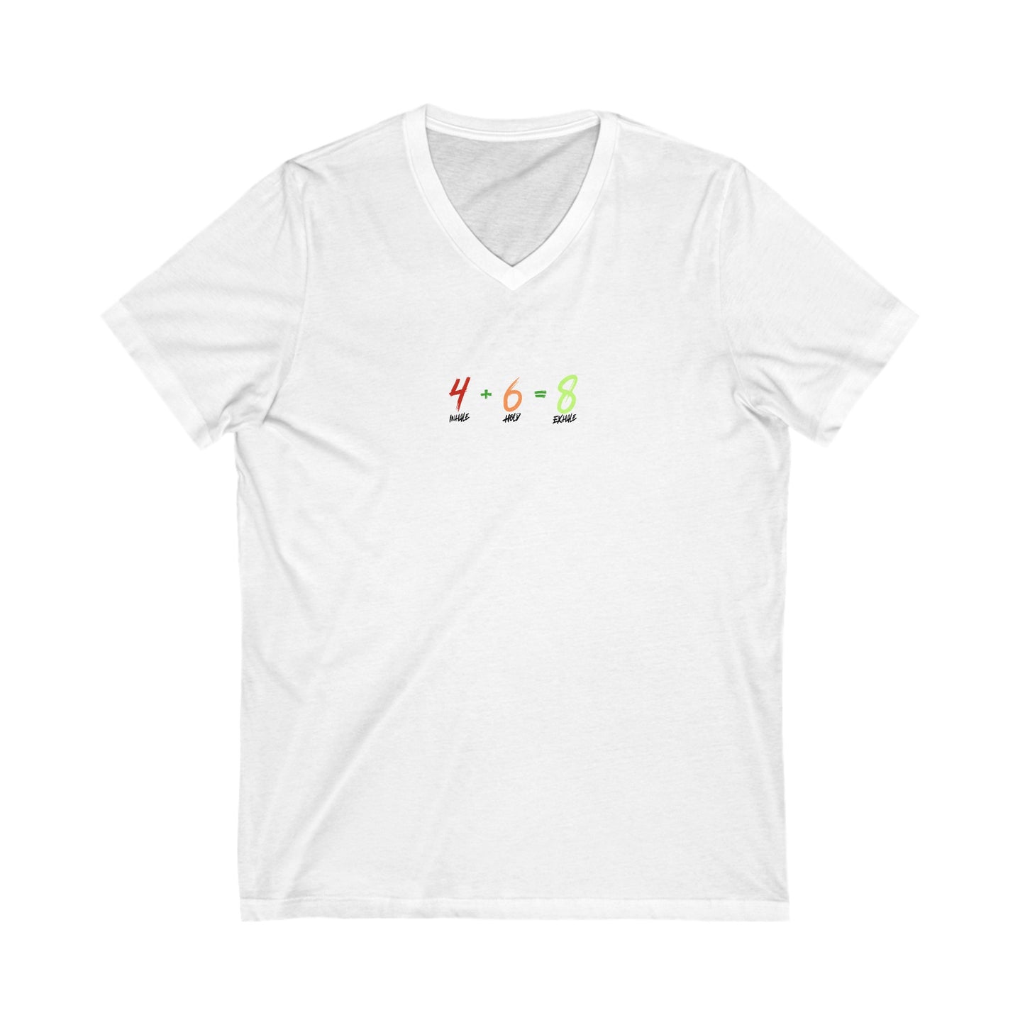 4+6=8 V-Neck Tee Printify