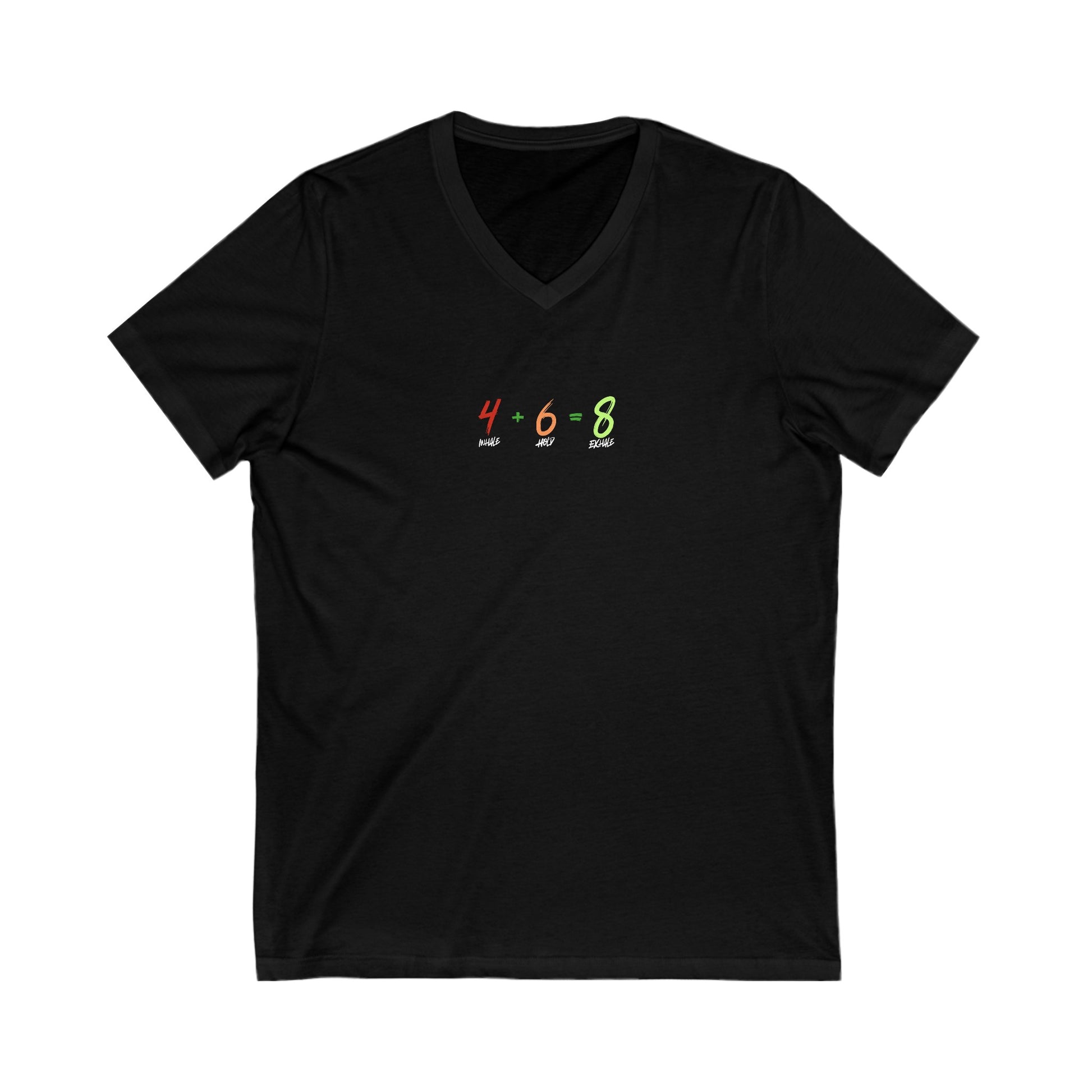 4+6=8 V-Neck Tee Printify