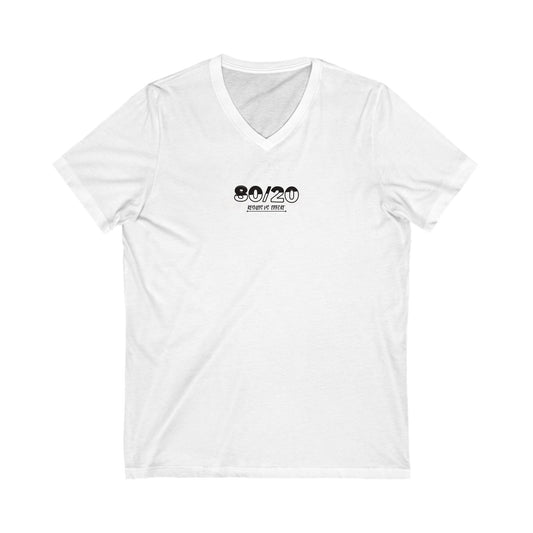 80/20: Results vs. Effort Women's  V-Neck Tee Printify