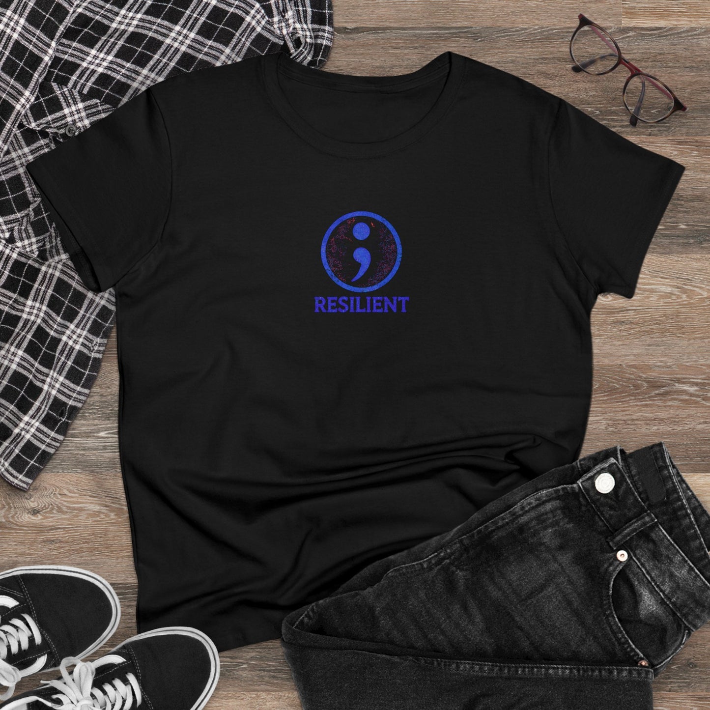 The Semicolon: Symbol of Resilience  Women's Tee Printify