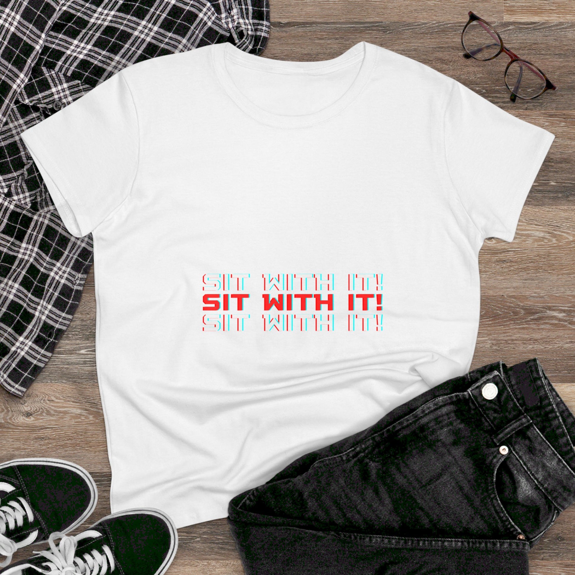 Sit with it tshirt white