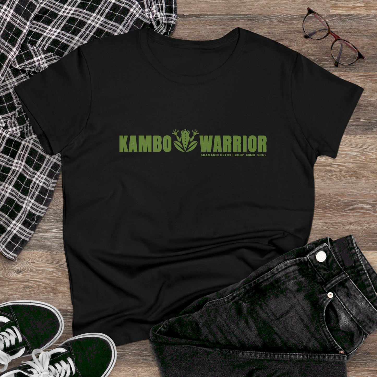 Kambo Warrior Women's Crest Cut Tee Printify