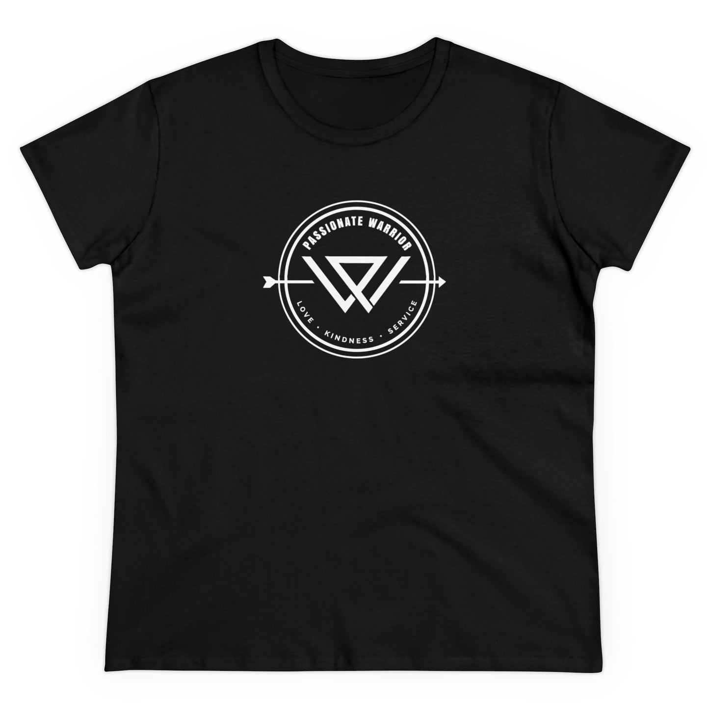 Passionate Warrior Round Cut Women's Tee Black